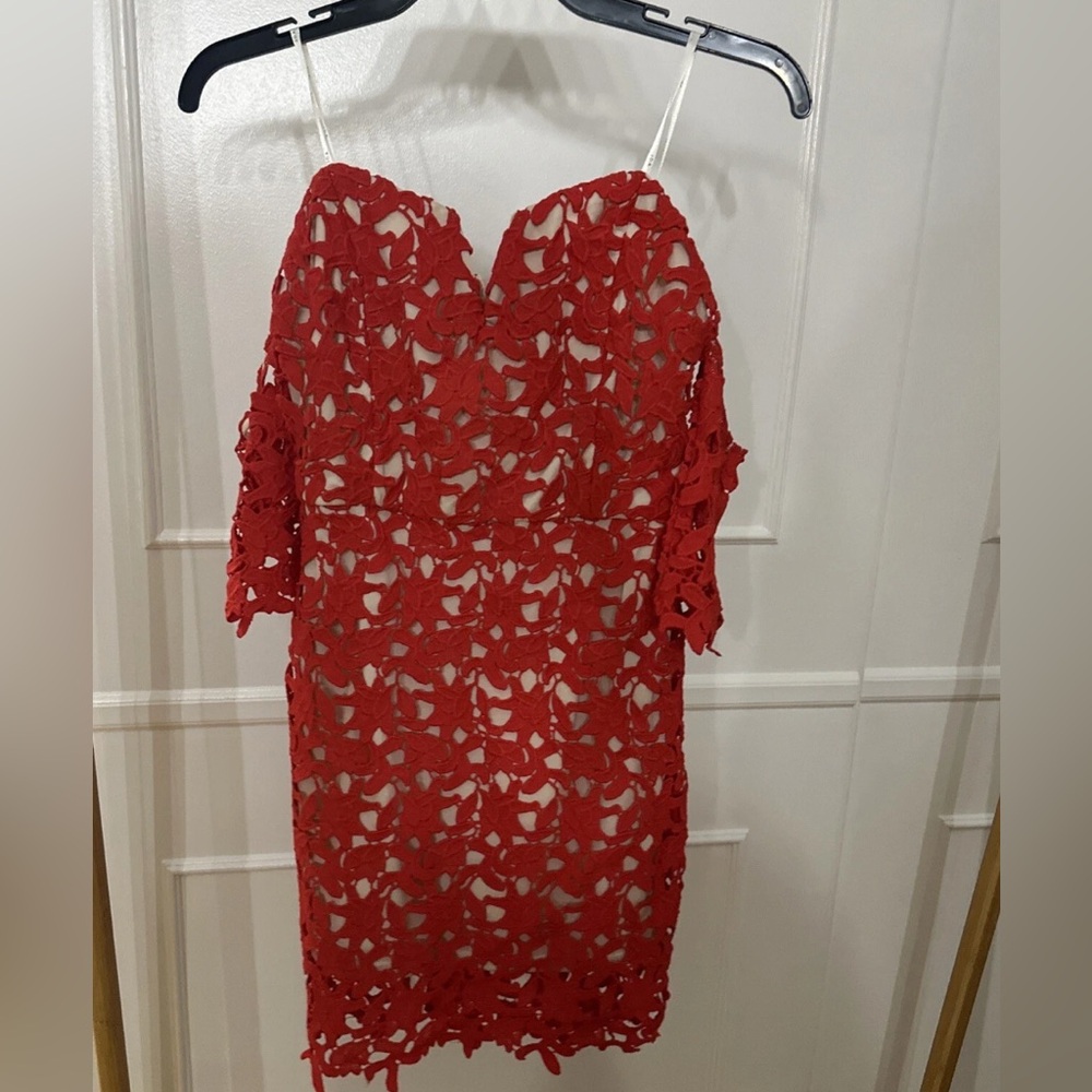 J.O.A. Red Lace‎ Mini Dress